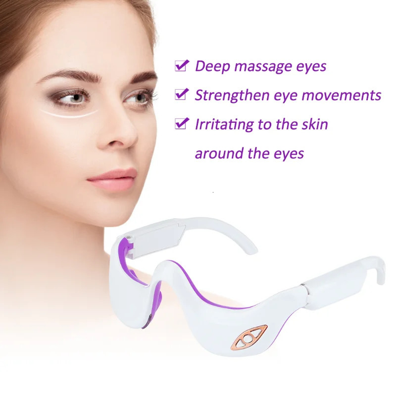 Eye Massager EMS Micro Current Pulse Eye Massager Heating Relieves Eye Fatigue Fades Dark Circle Anti Wrinkle Eye Care Beauty Eye Device 231128