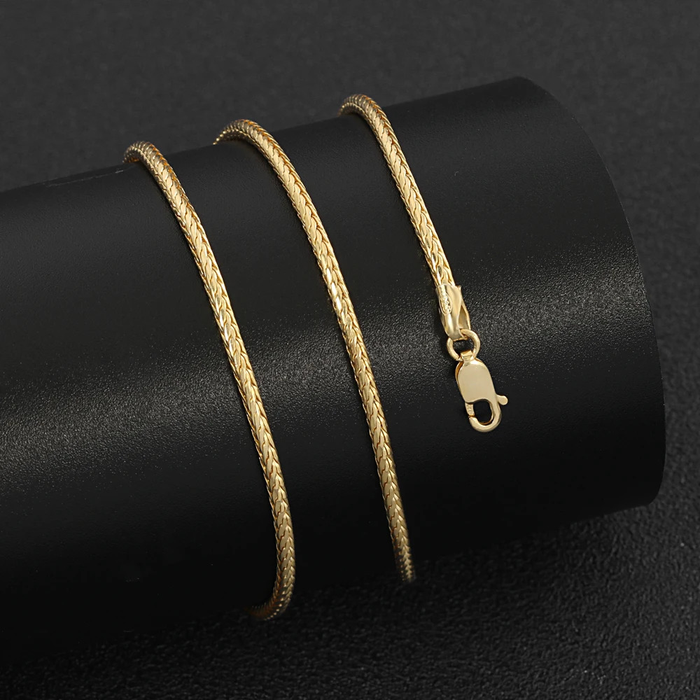 Chokers HOYON Real 18K Chain Gold Original Silver 925 Necklace 2m 1820inch Snake Dragon Bone Neck Collar for Men Women Fine Jewelry 231129