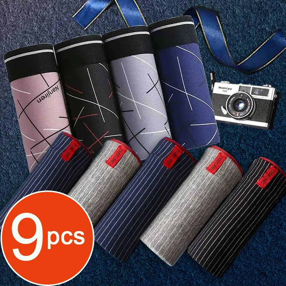 Underpants 9 Pieces Man Panties Men Cotton Boxer Pants Anti Bacterial Breathable Underwear Plus Size Head Mens Shorts Comfortable 231128Z