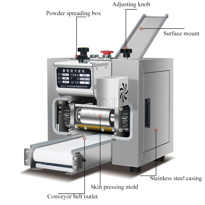 Home use Dumpling wrapper making machine Wonton skin sheet machine for round or square dough sheet Machine