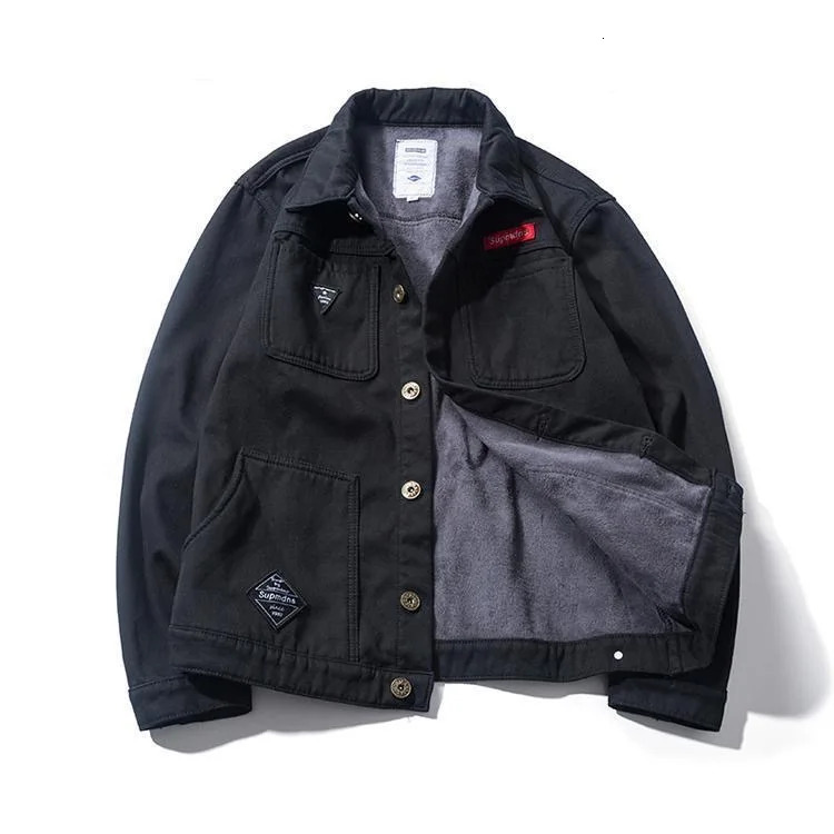 Men's Jackets Fashion Outdoor Men Thickened Fleece Denim Jacket Streetwear Winter Autumn Warm Casual Men Clothing Jacket 231129