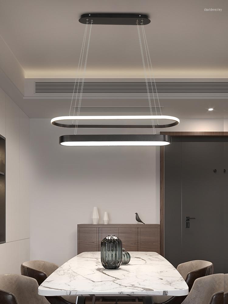 Modern Chandeliers Led Pendant Lamp For Kitchen Dining Room Restaurant Gold Metal Ring Ceiling Hanging Chandelier Home Decor Light Fixture
