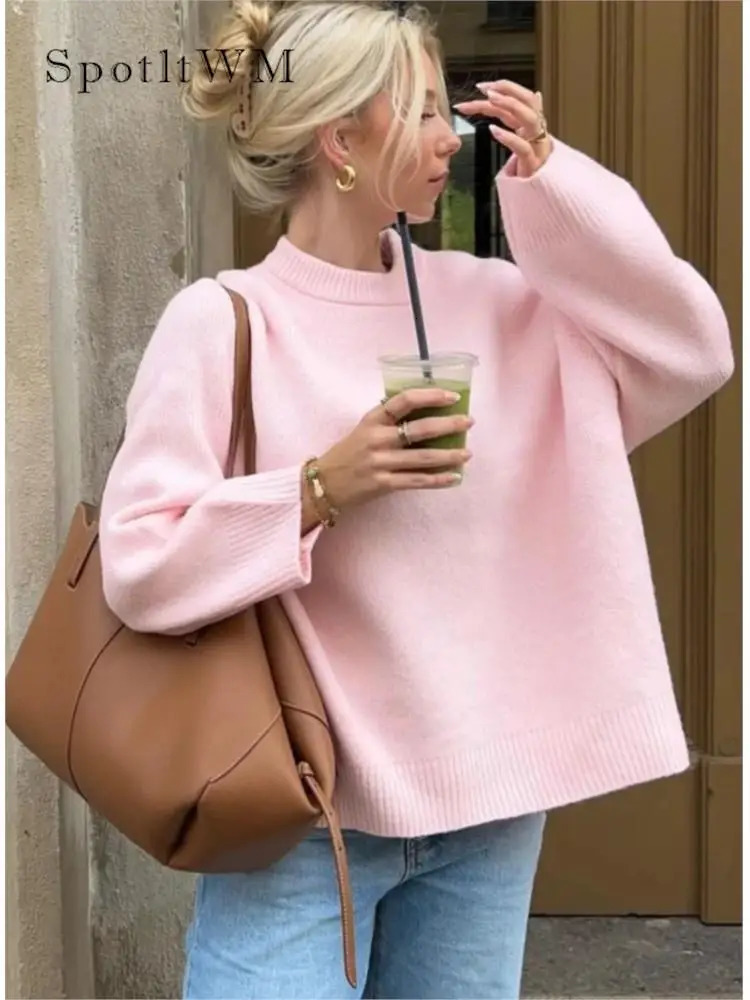 Womens Sweaters Solid Turtleneck Long Sleeve Pullover For Women Fashion Chic Autumn Winter Casual Loose Streetwear Top 231129