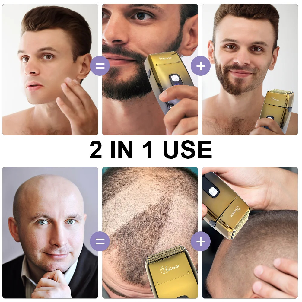 Electric Shavers Rechargeable Hair Beard Electric Shaver For Men Powerful Electric Razor Head Bald Shaving Machine Wet Dry 3-Blade Shave System 231128