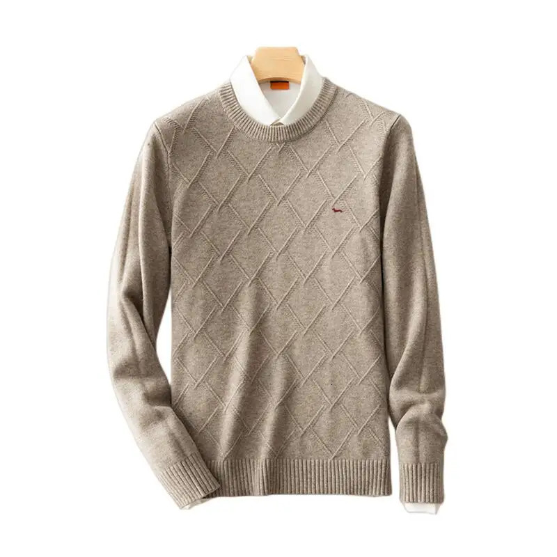 Men's Sweaters Men Autumn Casual Sweater Pullovers Long Sleeve Embroidery Harmont ONeck Solid Blaine Business Slim Fit 231128