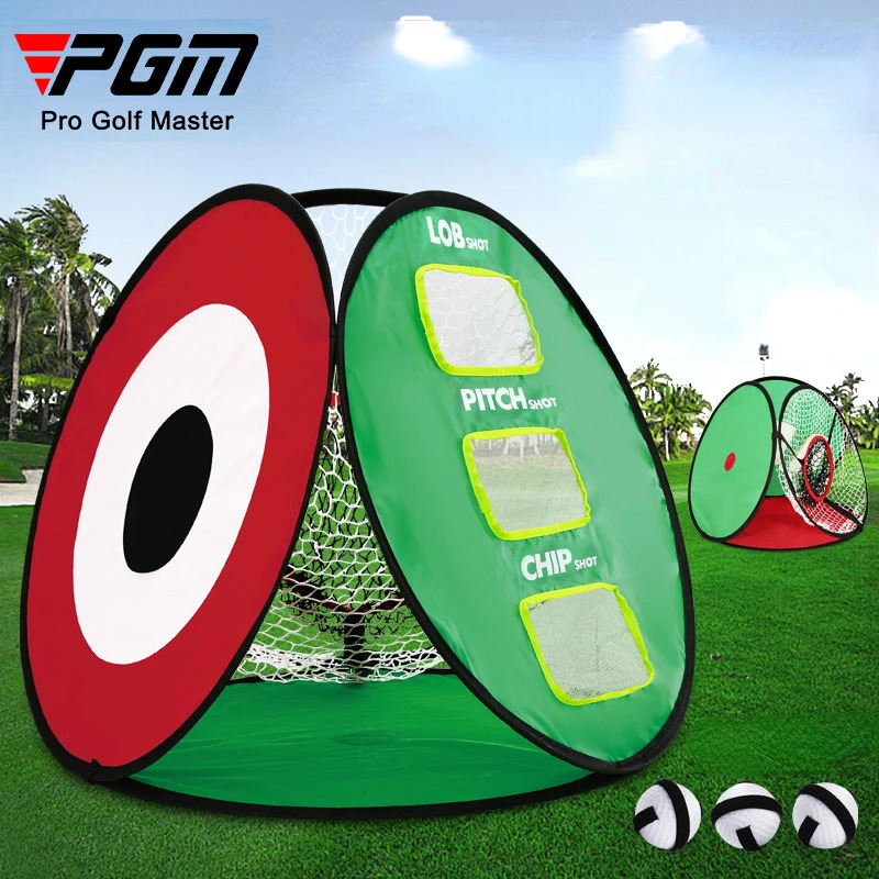 Other Golf Products PGM Golf Chipping Net Swing Trainer Indoor Outdoor Chipping Pitching Cage Mat Golf Practice Net Portable 3 Golf Soft Ball LXW021 2