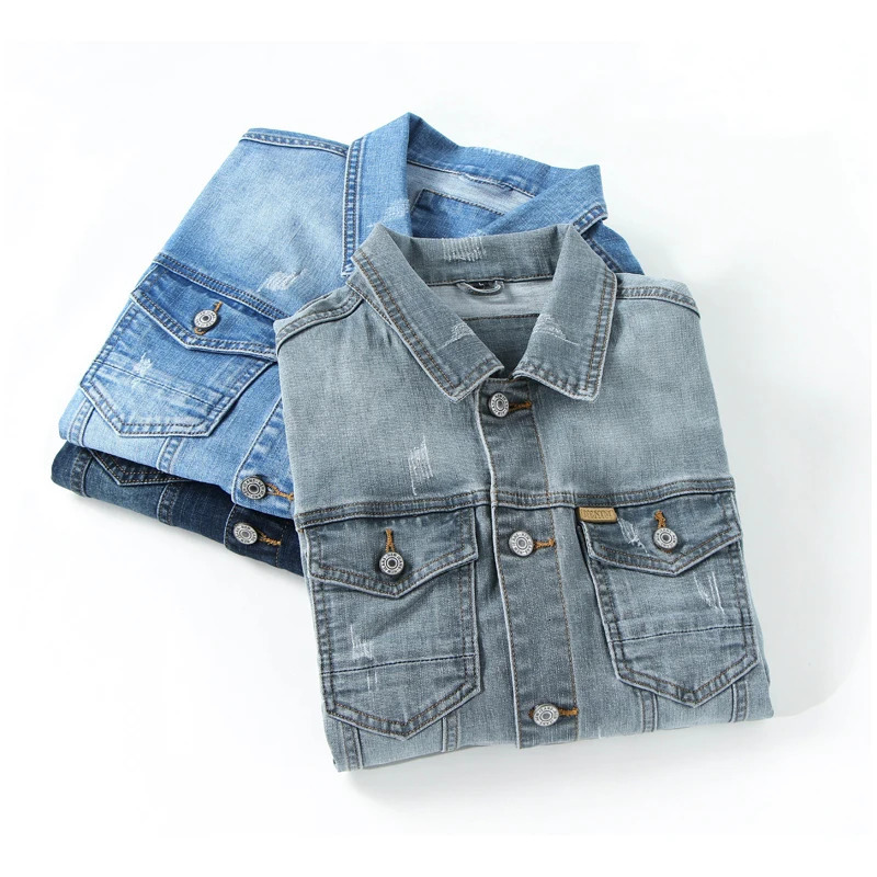 Men's Jackets Jacket Men's Casual Cotton Black Denim Jaqueta Jeans Masculina Slim Washed Retro Classic Blue Jeans Coat Male Men Clothing 231