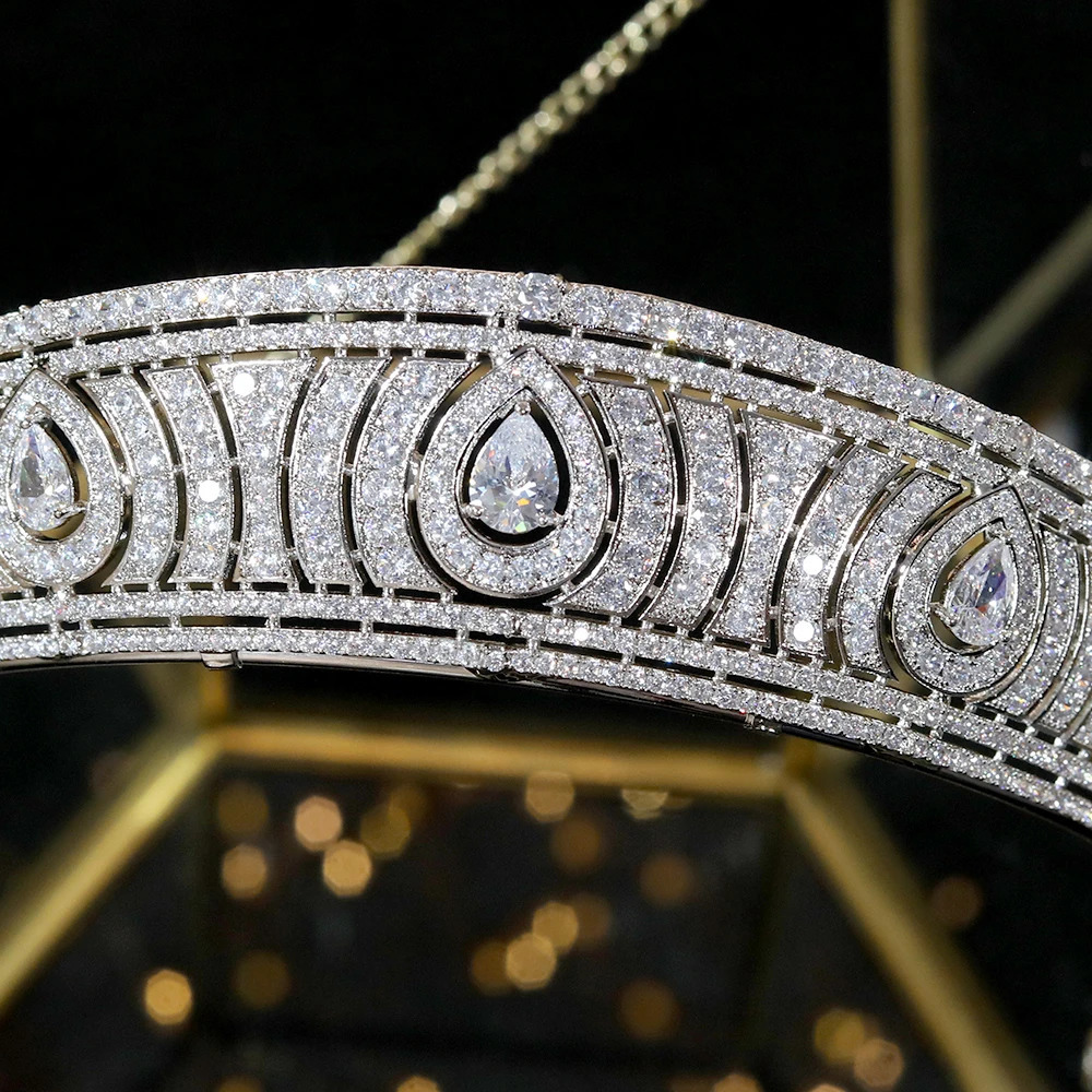 Wedding Hair Jewelry ASNORA European Classic Cubic Zirconia Tiara Royal Princess Wedding Headpiece Bridal Tiaras And Crowns Wedding Hair Accessories 2