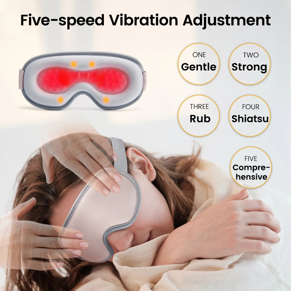 Face Care Devices Electric Heated Eye Mask Sleeping Mask Wireless Rechargeable Vibration Eye Massager Relieve Eye Strain Dark Circles Dry Eye 231128