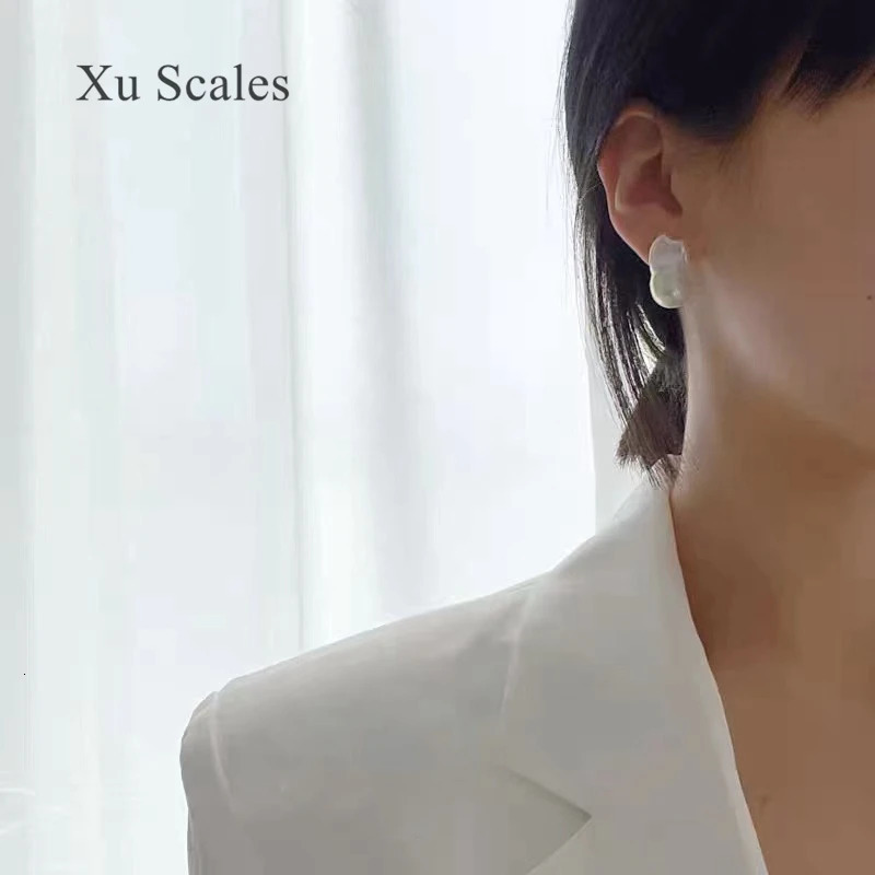 Ear Cuff Natural Fresh Water Irregular Aurora Bright White Baroque Pearl Earrings S925 Sterling Silver Earring's Exquisite Gift 231129