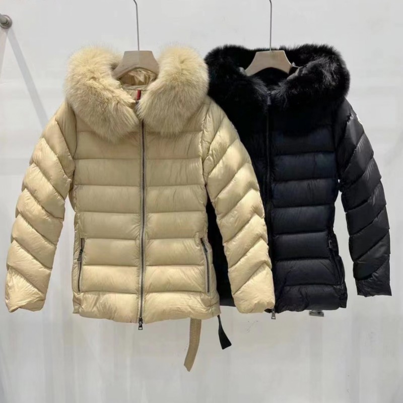 Womens Jacket Winter Down Jackets fur Coats Real raccoon hair collar Warm Fashion Parkas With Belt Lady cotton Coat Outerwear Big Pocket