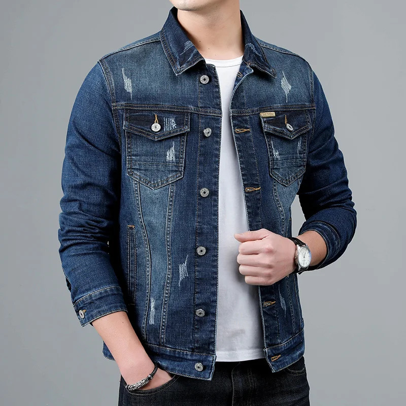Men's Jackets Jacket Men's Casual Cotton Black Denim Jaqueta Jeans Masculina Slim Washed Retro Classic Blue Jeans Coat Male Men Clothing 231
