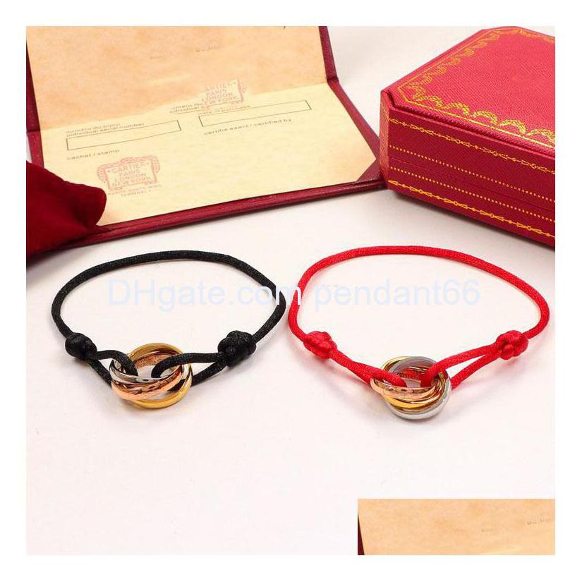 Charm Bracelets 23Ss Fashion Stainless Steel Trinity Ring String Bracelet Three Rings Hand Strap Couple For Women And Men Jelry Famo Dhpjw
Charm Bracelets 23Ss Fashion Stainless Steel Trinity Ring String Bracelet Three Rings Hand Strap Couple For Women And Men Jelry Famo Dhpjw