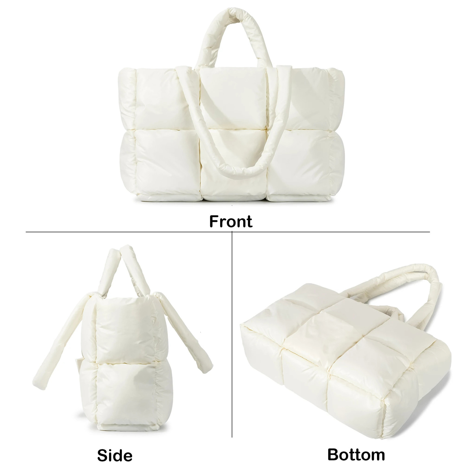 Evening Bags Herald Puffer Tote Bag for Women Large Quilted Puffy Handbag Lightweight Winter Down Cotton Padded Trendy Shoulder Purse 231128 122c