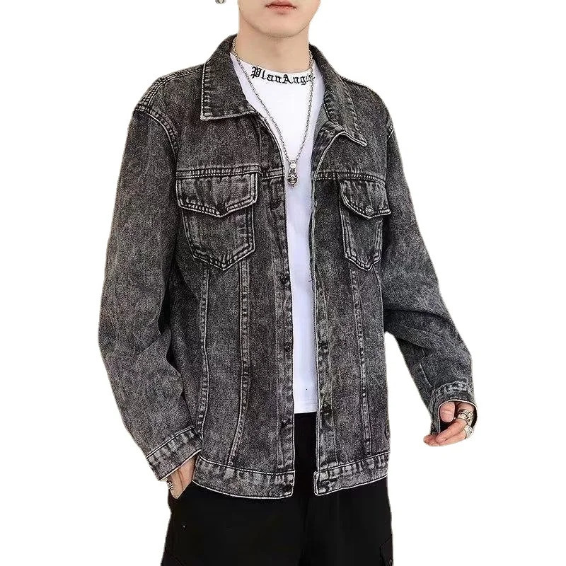 Men's Jackets Men's Denim Jacket Cotton Casual Solid Single Breasted Jeans Coats for Male Streetwear Fashion Jaqueta Masculina Men Clothing 