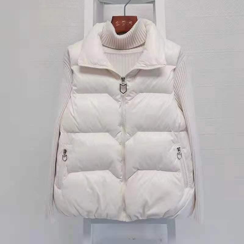 Vests Winter Women Solid Color Sleeveless Cotton Padded Bright Washable Warm Coat Outerwear Zipper Vest Large Size Female Short Jacket, White
Vests Winter Women Solid Color Sleeveless Cotton Padded Bright Washable Warm Coat Outerwear Zipper Vest Large Size Female Short Jacket, White