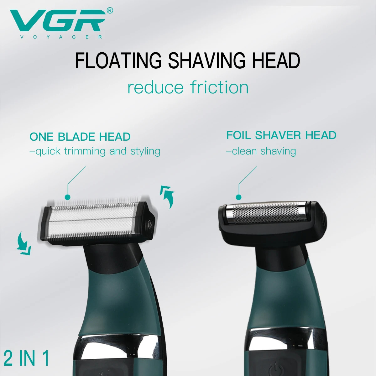Electric Shavers VGR Beard Shaver Professional Beard Razors Waterproof Hair Cutting Machine Dual-Sided Blades Shaving Machine for Men V-393 231128