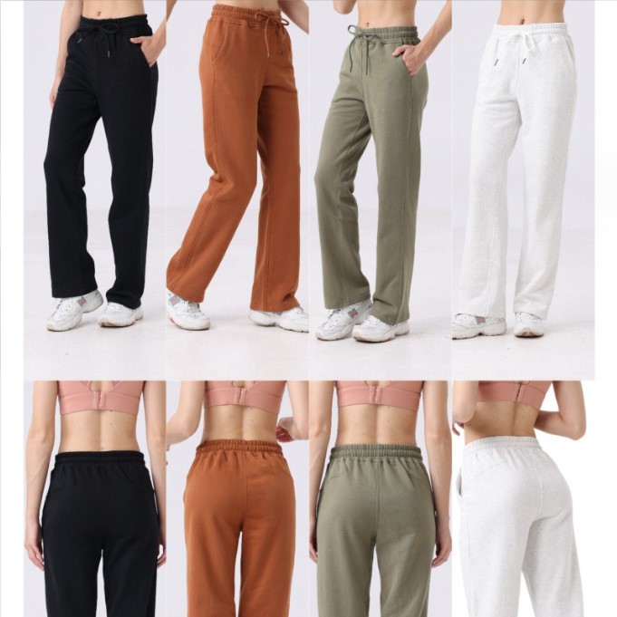 LU Pant Women's Softstreme High Waisted Wide Leg Pants Casual Loose Cozy Yoga Sweatpants with Pockets Sports Athletic Lounge Woman Pants