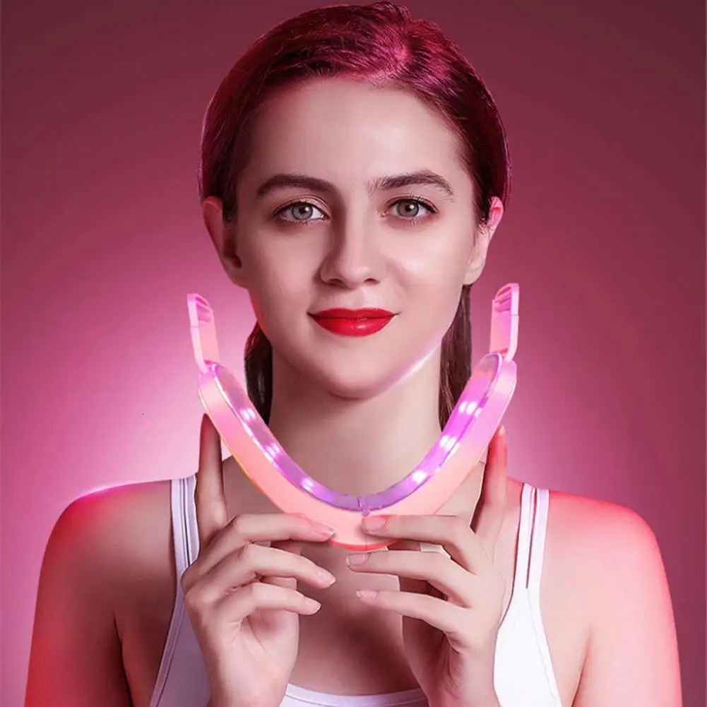 Face Care Devices Lifting Device LED Pon Therapy Slimming Vibration Lift Chin Tool Care V-shaped Cheek Face Double Massager R7S5 231128