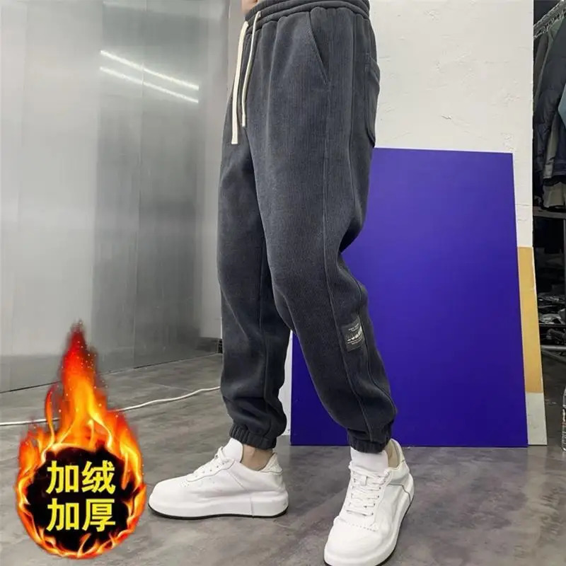 Men's Pants Winter Fleece Pants Men Warm Thick Casual Harem Pants Plus Velvet Sweatpants Male Trousers Fashion Joggers sweatpants 231129