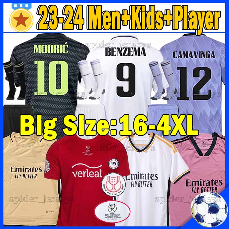 XXXL 4XL 22 23 BENZEMA Finals soccer jerseys 2023 2024 football shirts Real Madrids CARVAJAL ALABA HAZARD KROOS MODRIC Fans Player version Men Kids Kits socks full set, 22-23 third patch
XXXL 4XL 22 23 BENZEMA Finals soccer jerseys 2023 2024 football shirts Real Madrids CARVAJAL ALABA HAZARD KROOS MODRIC Fans Player version Men Kids Kits socks full set, 22-23 third patch