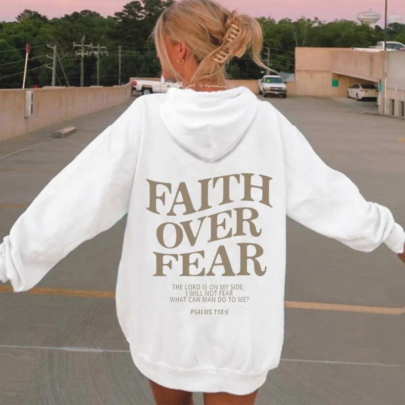 Men's Hoodies Sweatshirts Faith Over Fear print hoodie 231128