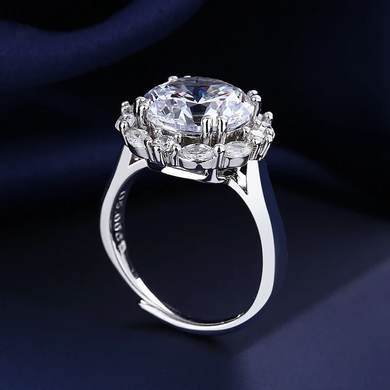 Wedding Rings SEMNI US Size 50CT Diamond Ring for Women 925 Sterling Silver Engagement Promise Band Forever Love 231128