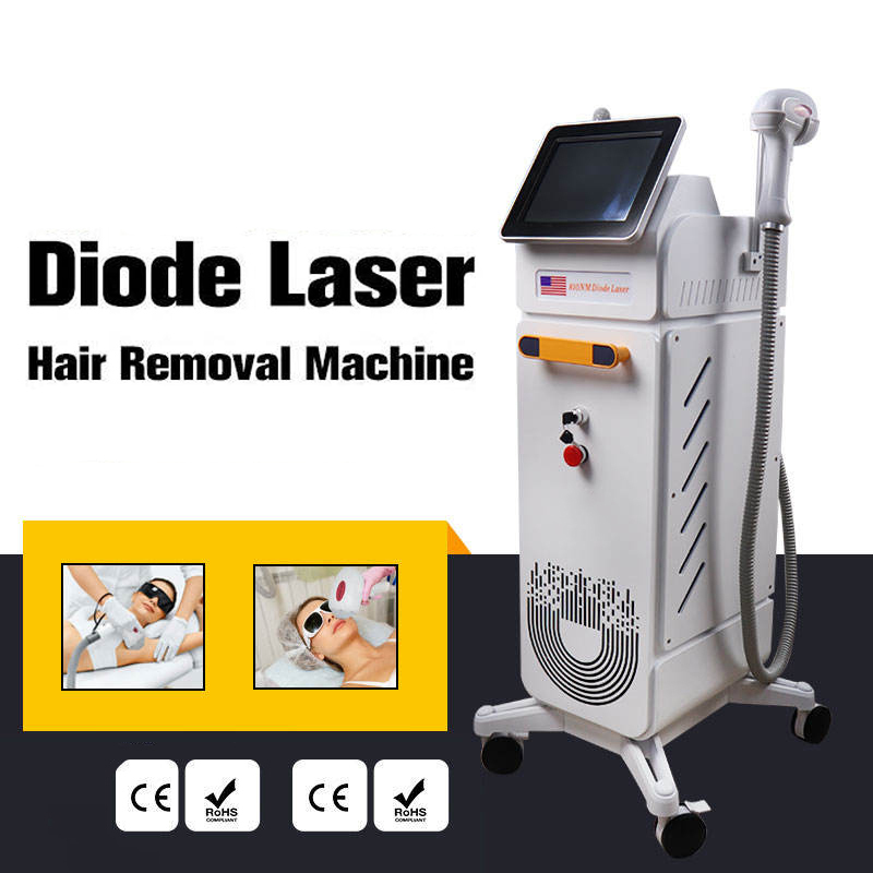 Dual Handles Diode Laser + Nd Yag Ice Point Hair Remover All Colors Tattoo Washing 2 in 1 Equipment Skin Smoothing Mole Spot Elimination Pigment Corre