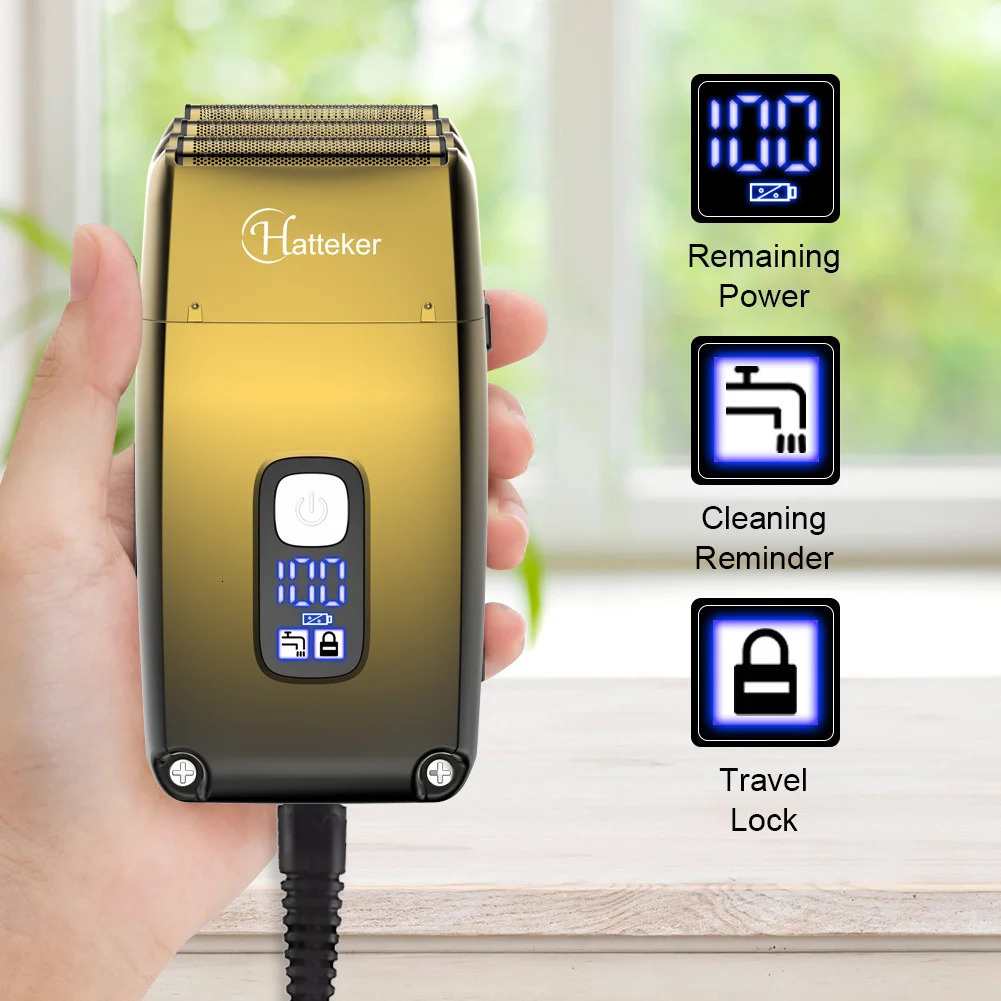 Electric Shavers Rechargeable Hair Beard Electric Shaver For Men Powerful Electric Razor Head Bald Shaving Machine Wet Dry 3-Blade Shave System 231128