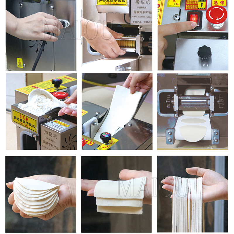 Home use Dumpling wrapper making machine Wonton skin sheet machine for round or square dough sheet Machine