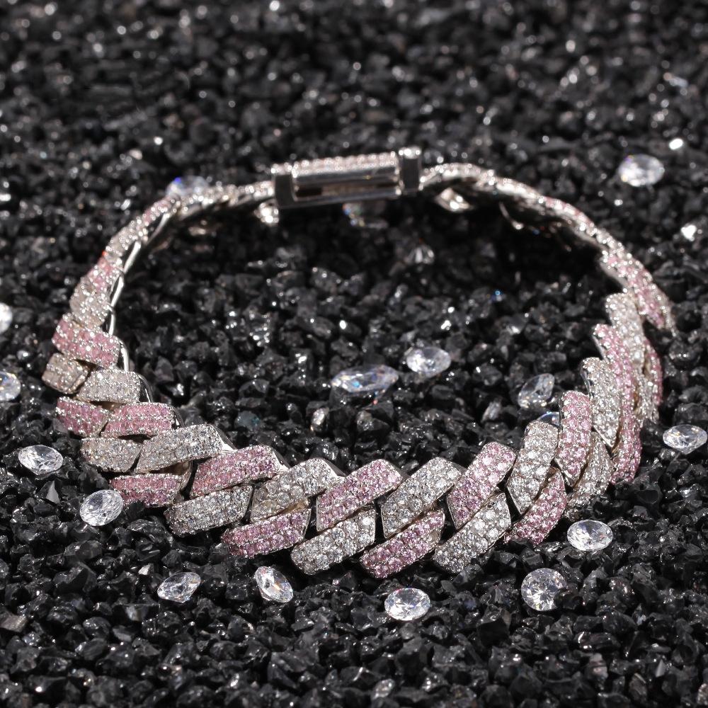 bracelet necklace mossanite cuban link bracelet designer jewelry mens bracelet fashion personality luxury Hip Hop Iced Out gold silver rose gold Vvs w