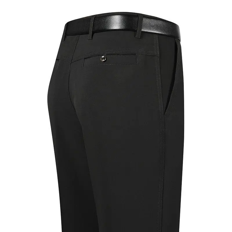 Men's Pants Men's winter keep warm Suit Pants Non-ironing Trousers Men Black Fleece Pants Slim-fit Straight Business Formal Suit Trousers 23