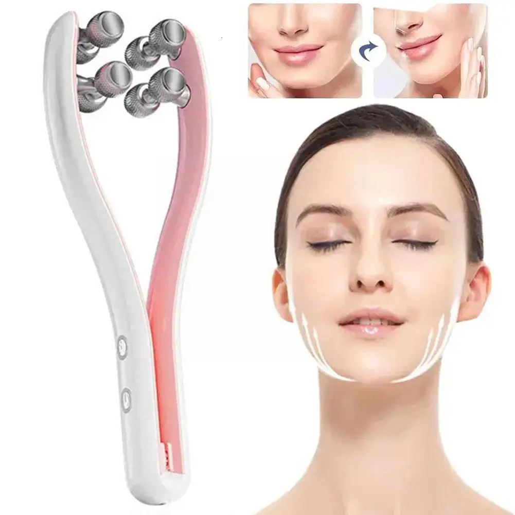 Face Care Devices Electric Roller Massager Face Slimming Double Care Massager Face Lift V Skin Chin Tool Up Belt Shaped V1M1 231128