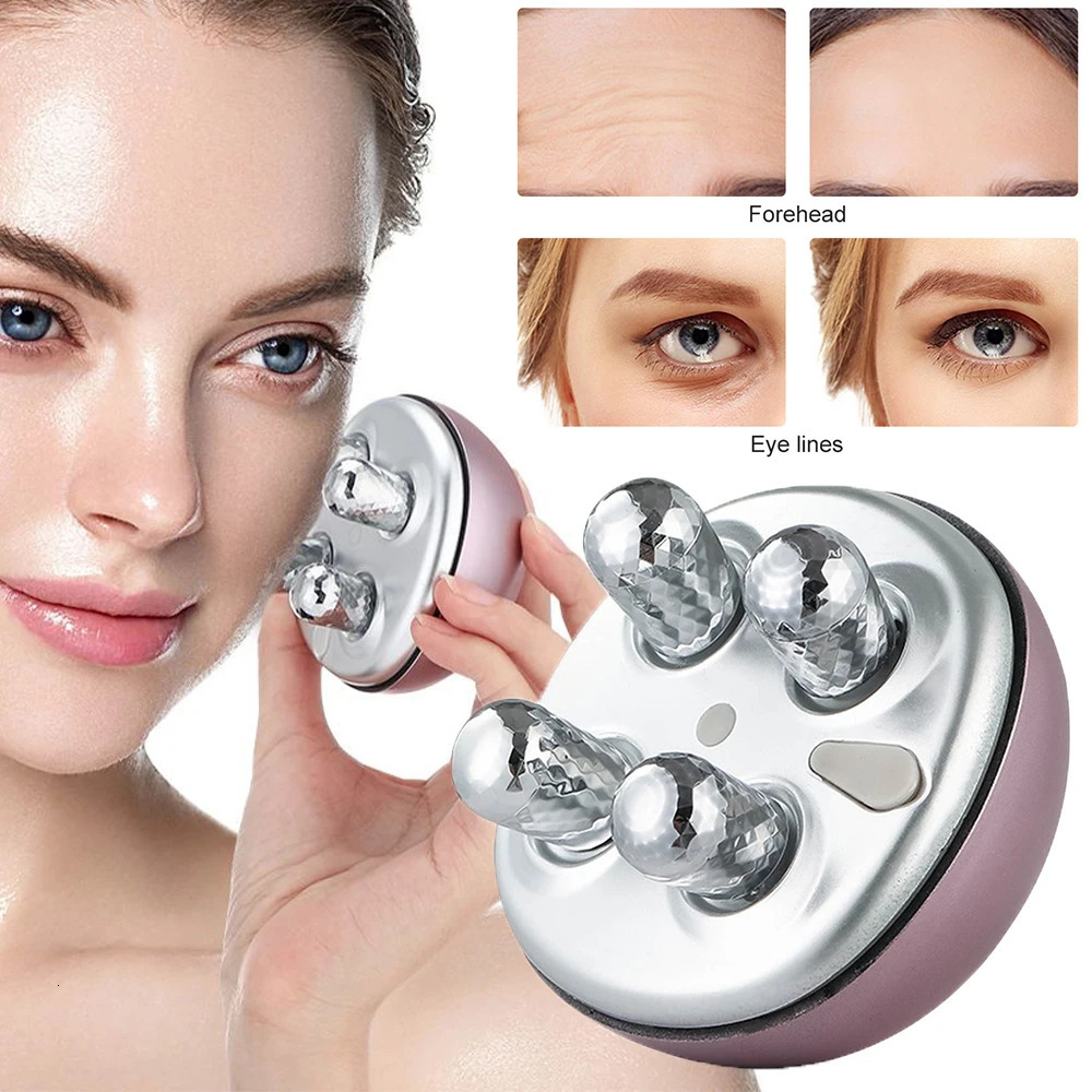 Face Care Devices 3D Roller EMS Micro Current Tighten Skin Firming Face-lifting Device Skin Remove Edema Fades Fine Lines Massager 231128