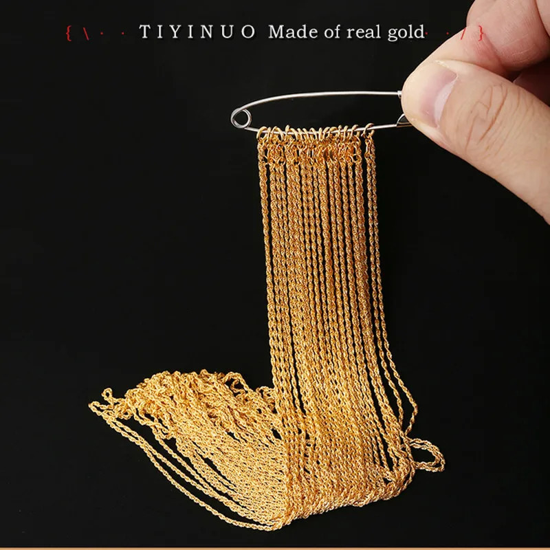 Chokers TIYINUO Real 18K Gold Women's Necklace AU750 With Pendant Rope Chain Festival Fashion Simple Style Fine Jewelry 231129