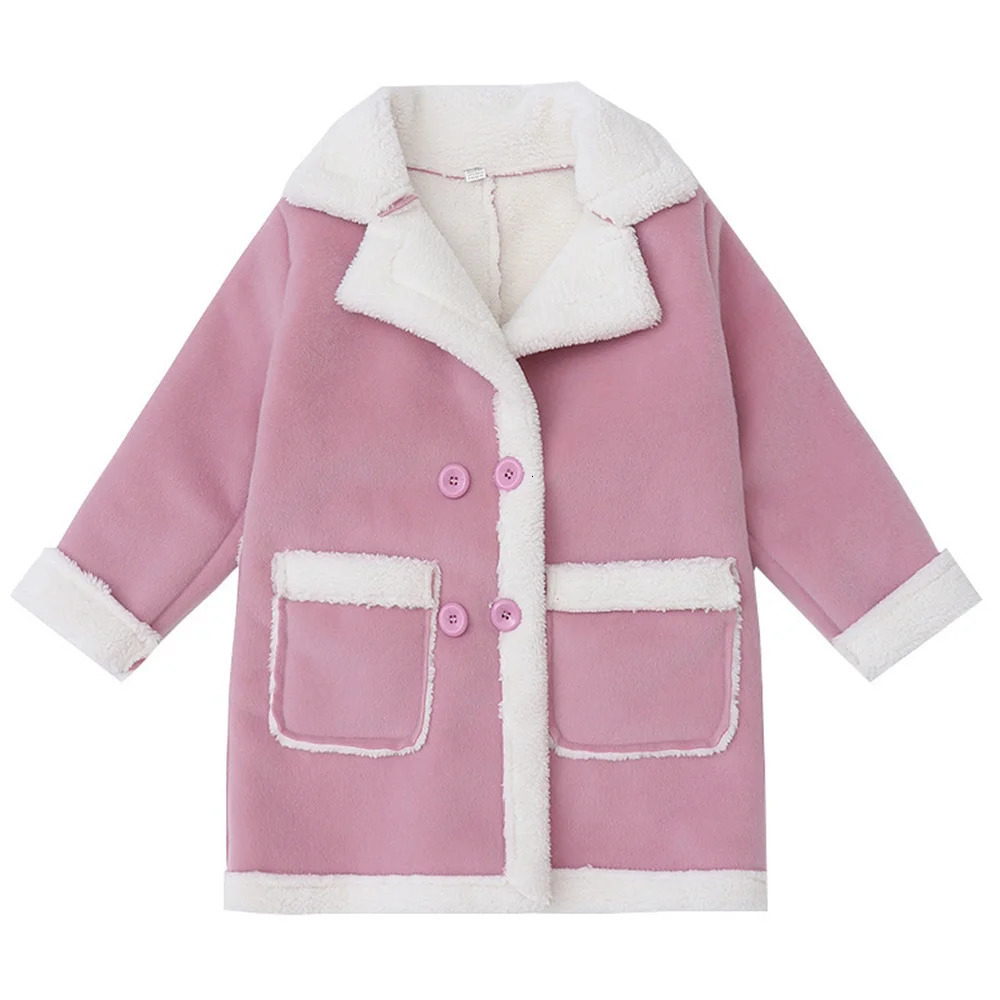 Down Coat Children's Wool Blends Coats for Girls Winter Teenager Snow Wear Fur Outerwear Jackets Thick Warm Coat 6 7 8 9 10 11 12 14 Years 231129