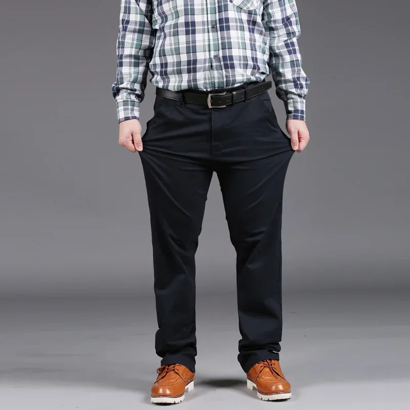 Men's Pants Big Size Men Casual Pants for 70-150kg Plus Size Suit Pants 34-50 Men's Trousers Long Pants Stretch Fabric Loose Baggy Pants 231