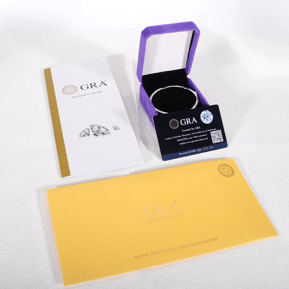 Bangle Poulisa Micro Pave S925 Closed Bracelet for Women 925 Silver Round Cut Mossan Moisa Cuff Bangle Jewels Gift Pulsera 231128