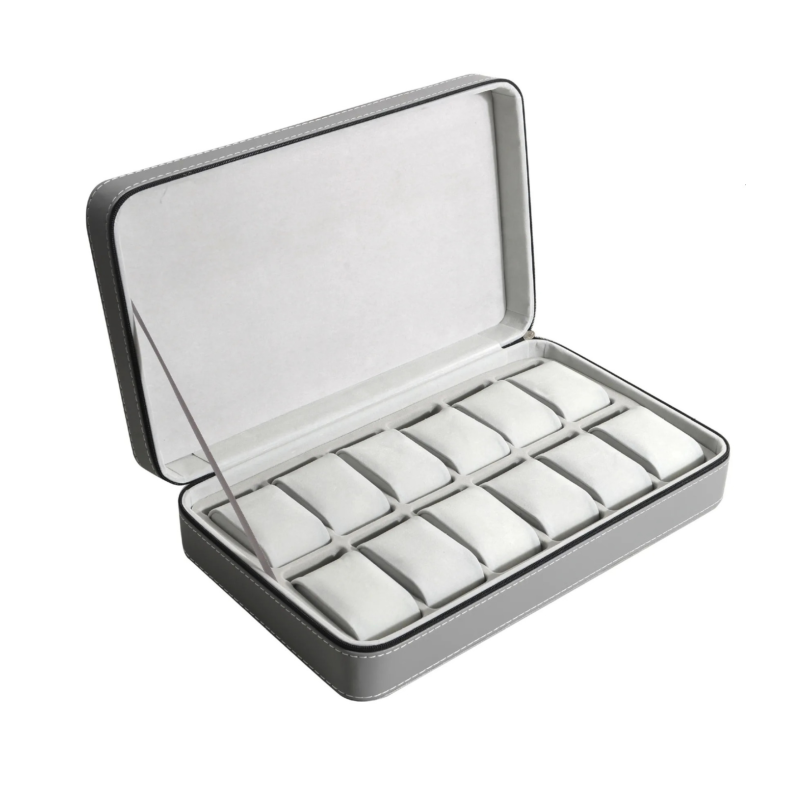 Watch Boxes Cases Zipper Bag 6/10/12 Girds Watch Organizer Portable Boxes Watch Case Bracelets Men's and Women's Multifunctional Display Box