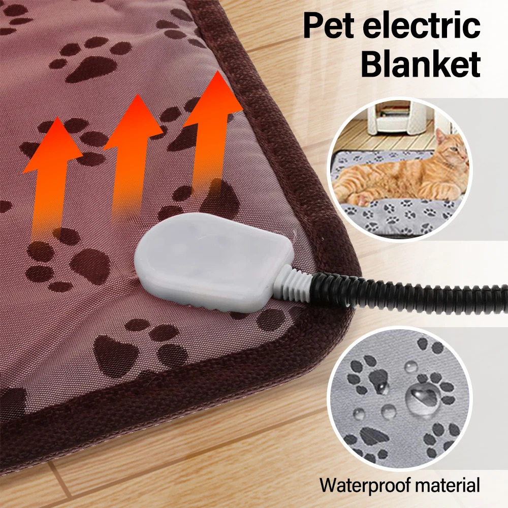 kennels pens Pet Electric Blanket Heating Pad Dog Cat Bed Mat Winter Warming Waterproof Bite-Resistant Adjustable Temperature 50*70 45*45 231129