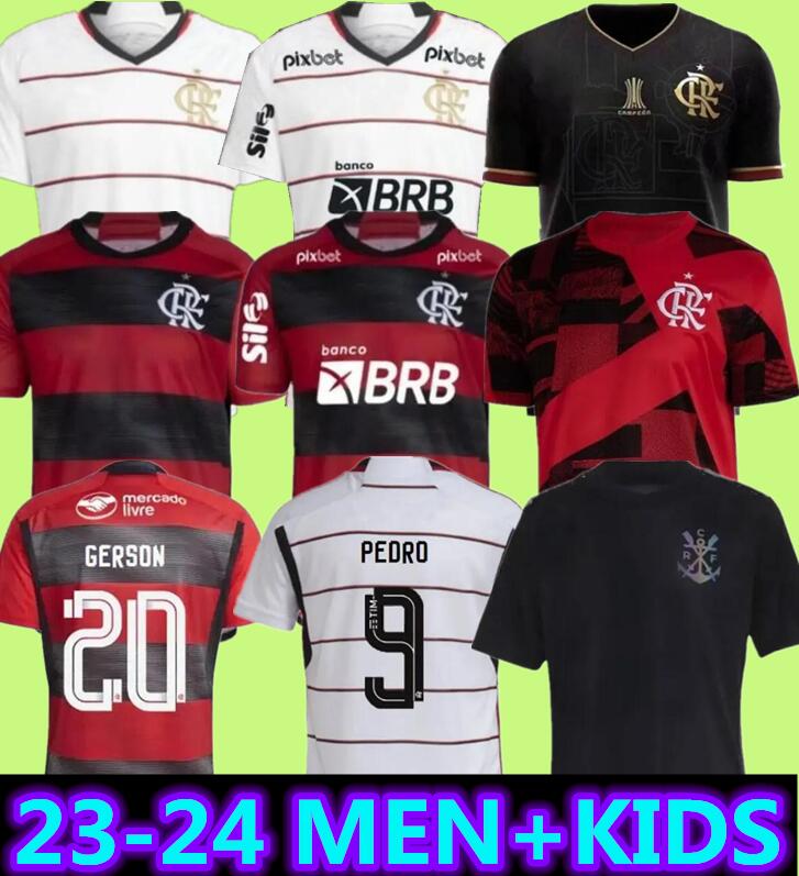 2023/24 Flamengo Soccer Jersey 2024 E. RIBEIRO THIAGO MAIA PEDRO MATHEUZINHO Football Shirt Mens GABI DE ARRASCAETA DAVID LUIZ B.HENRIQUE home away 3rd football shirt