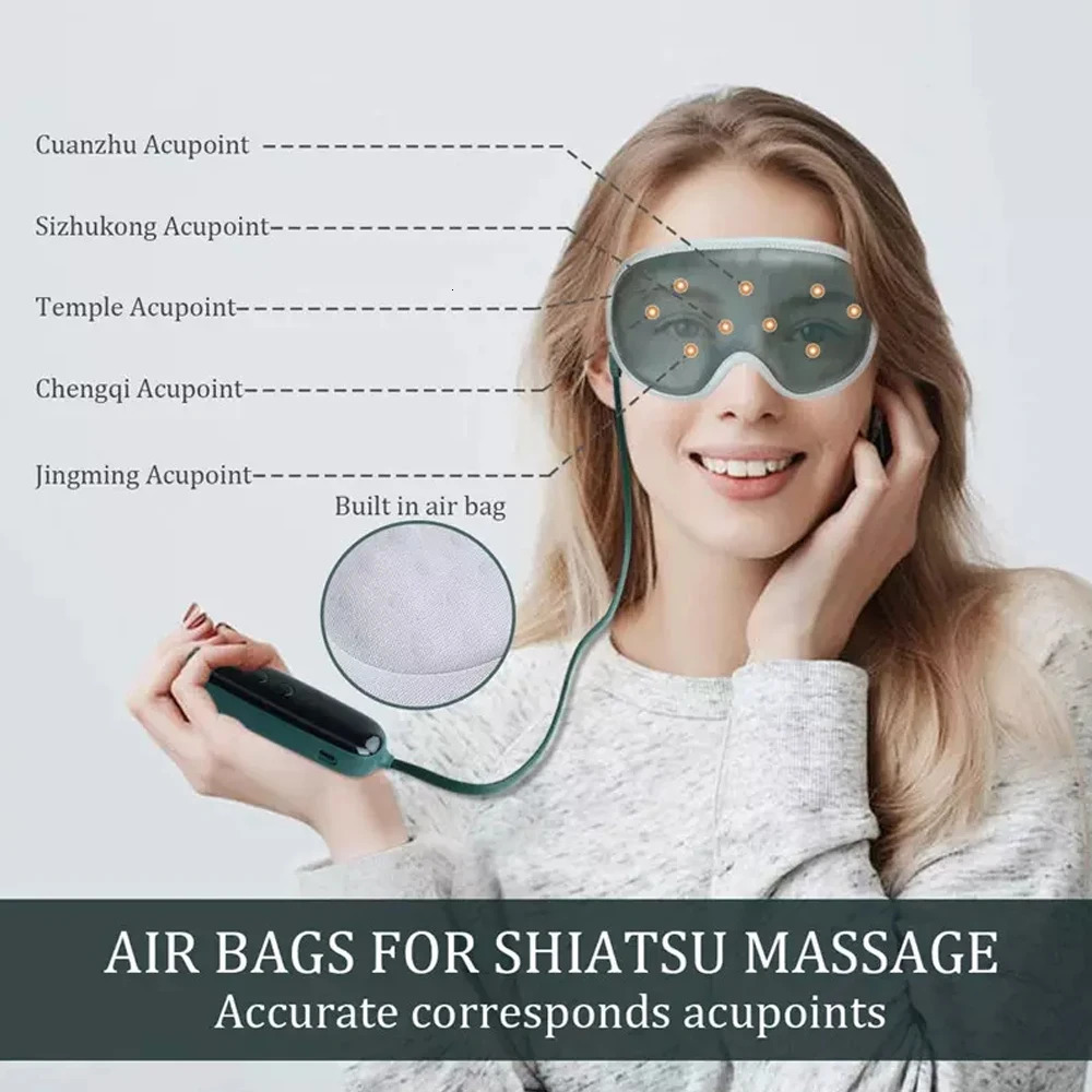 Face Care Devices Electric Heated Eye Mask Sleeping Mask Wireless Rechargeable Vibration Eye Massager Relieve Eye Strain Dark Circles Dry Eye 231128