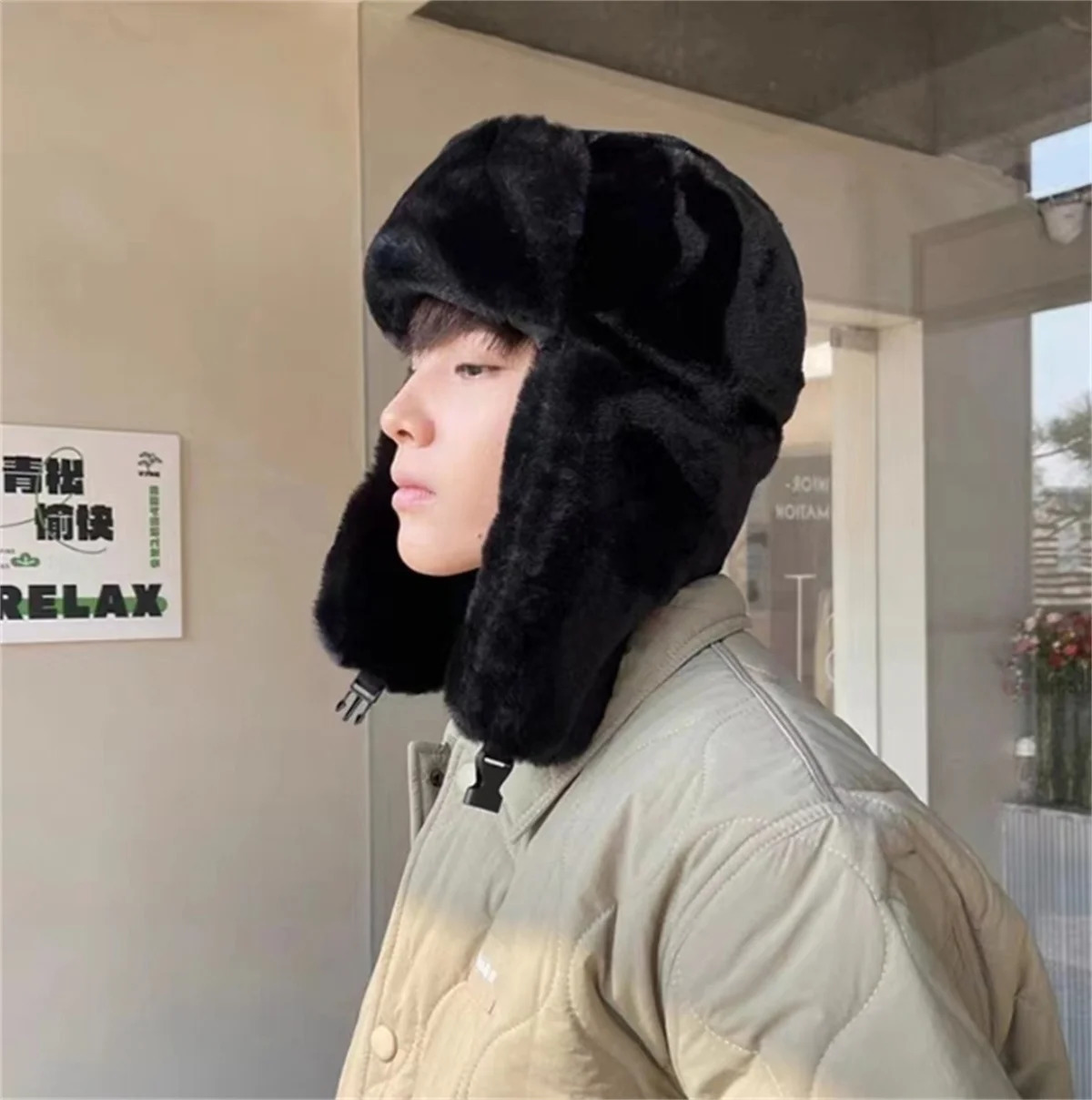 Beanie/Skull Caps Winter Thicken Warm Beanie Russian Caps Fashion Ushanka Earflap Pilot Hat Korean Women's Trend Bomber Hat Adjustable 231128