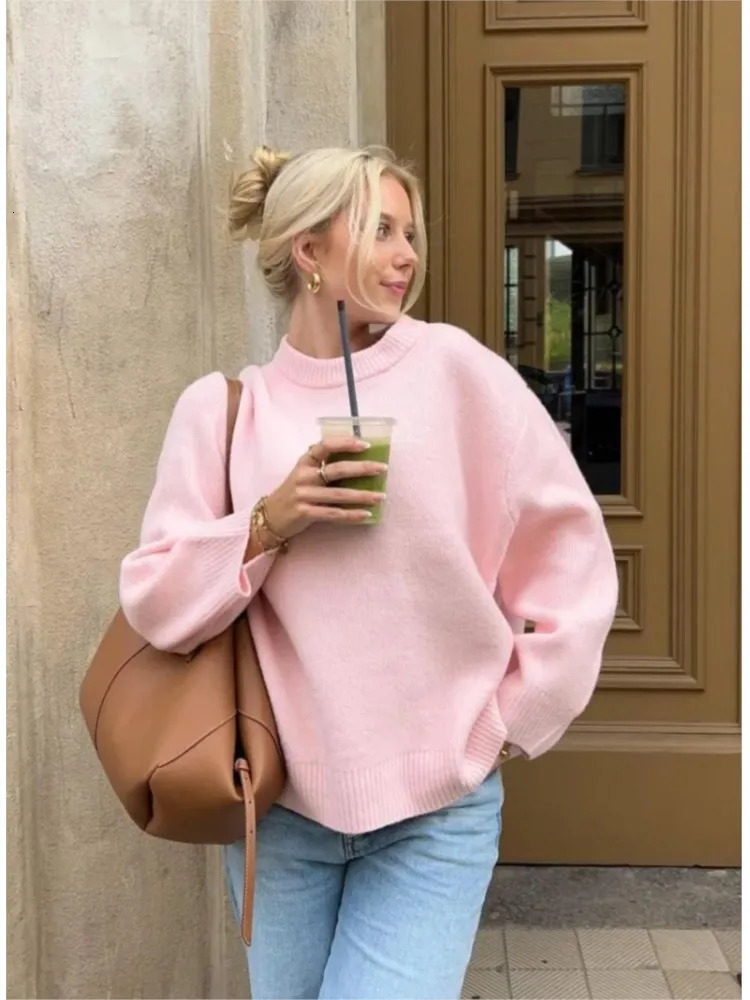 Womens Sweaters Solid Turtleneck Long Sleeve Pullover For Women Fashion Chic Autumn Winter Casual Loose Streetwear Top 231129
