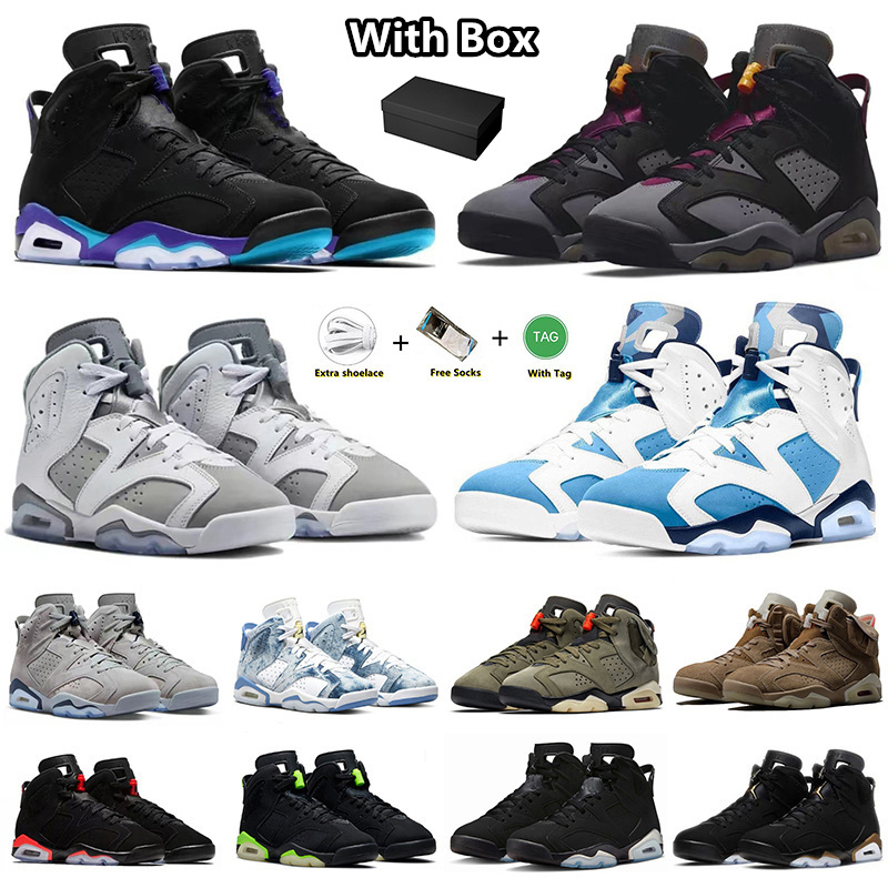 Jumpman 6 6s Basketball Shoes Aqua Bordeaux UNC Georgetown Cool Grey Travis Scotts x Olive British Khaki Triple Black Infrared Toro Sport Sneakers with Box, Item#1
Jumpman 6 6s Basketball Shoes Aqua Bordeaux UNC Georgetown Cool Grey Travis Scotts x Olive British Khaki Triple Black Infrared Toro Sport Sneakers with Box, Item#1