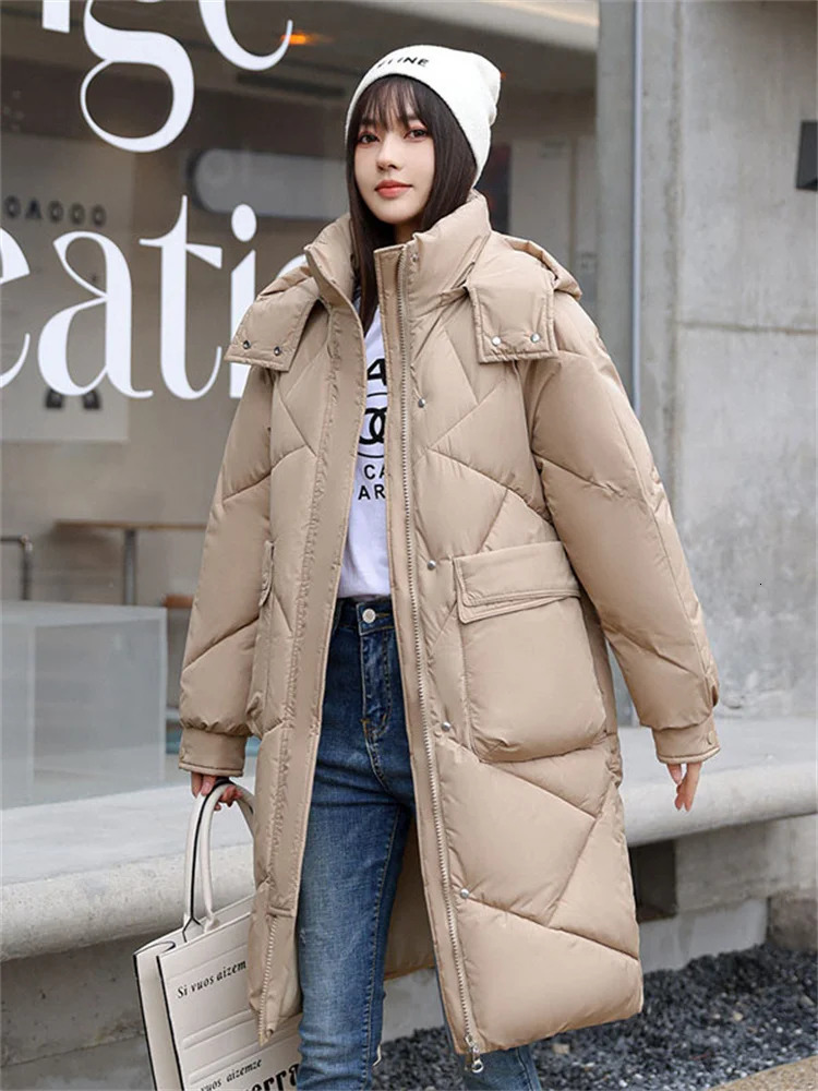 Womens Down Parkas Cotton Coat Women Good Clothing Low Price On Sale Autumn Winter Fashion Long Thick Warmth Loose Hooded Jacket 231129