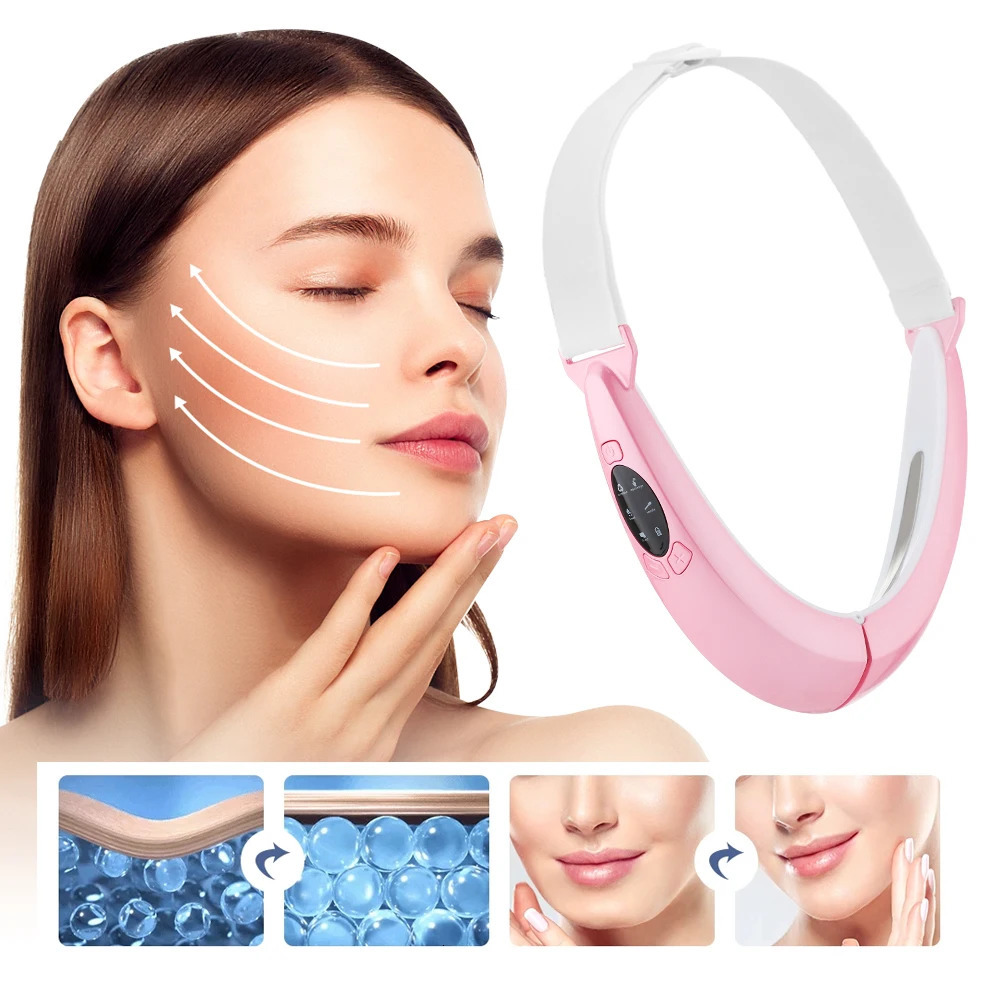 Face Care Devices EMS Lifting Device LED Pon Therapy Face Slimming Vibration Massager Double Chin V Line Lift Belt Cellulite Jaw Device 231128