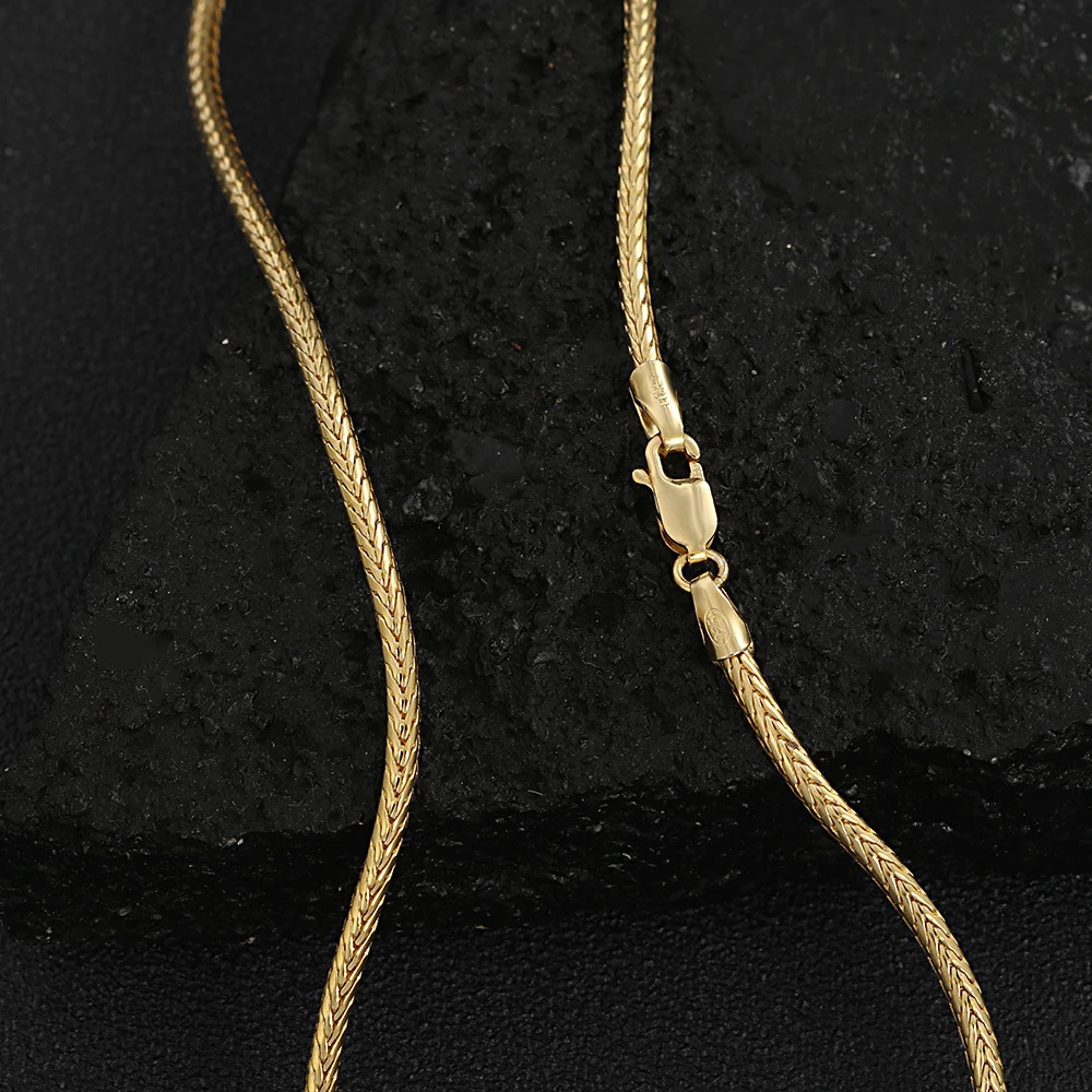 Chokers HOYON Real 18K Chain Gold Original Silver 925 Necklace 2m 1820inch Snake Dragon Bone Neck Collar for Men Women Fine Jewelry 231129