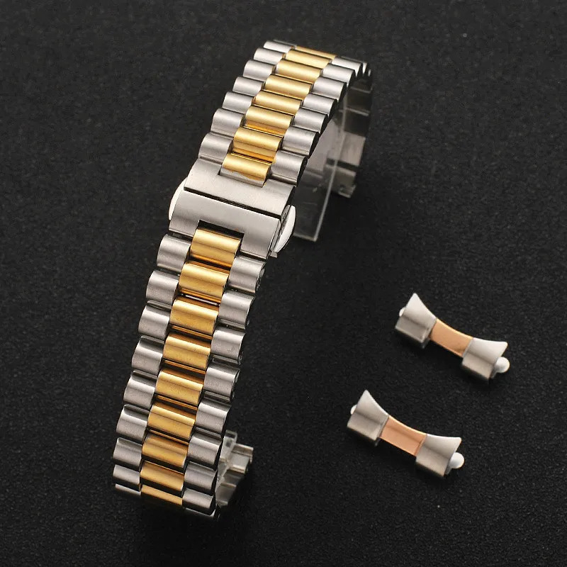 Watch Bands Solid Stainless Steel Watch Band 10mm 12mm 13mm 14mm 16mm 17mm 18mm 19mm 20mm 21mm 22mm Universal Wrist Strap Butterfly Buckle 231128