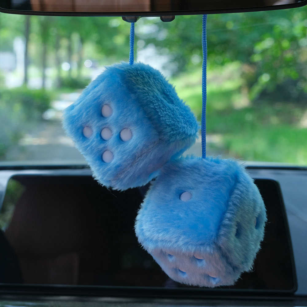 Interior Decorations Plush Dice Car Pendant Jewelry Car Hanging LOGO T231129
